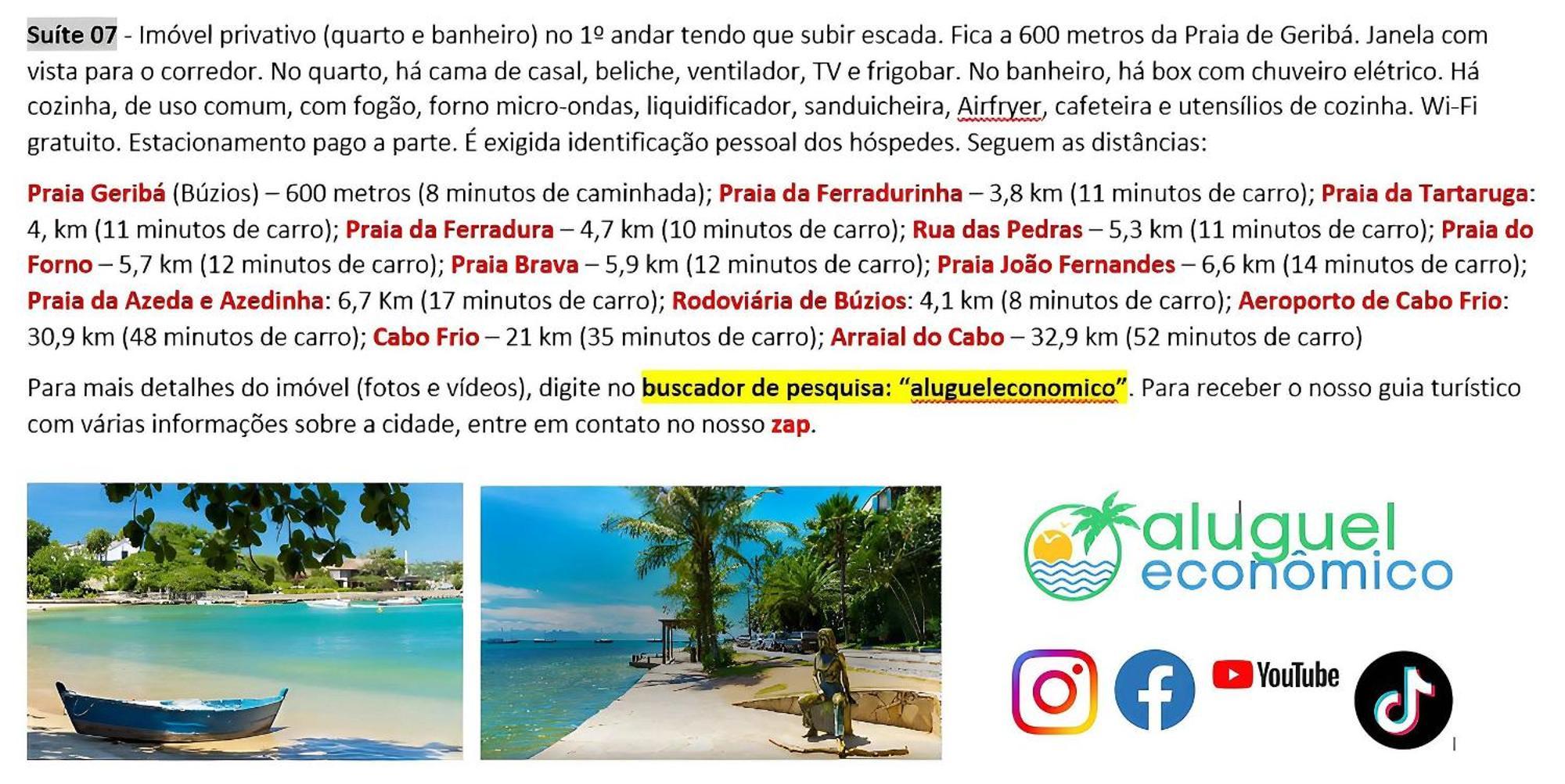 Buzios - Geriba - Suites - Aluguel Economico Eksteriør billede