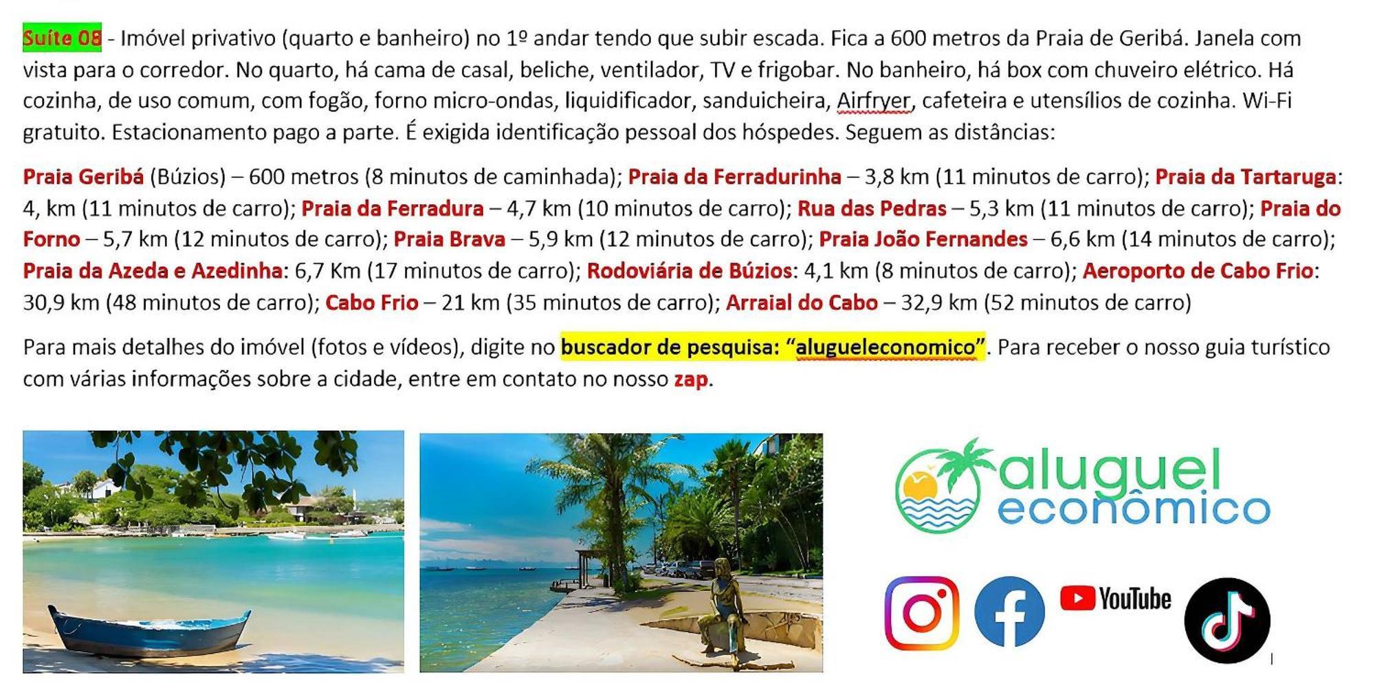 Buzios - Geriba - Suites - Aluguel Economico Eksteriør billede